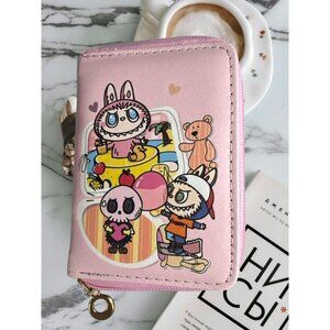 LABUBU Pink Cartoon Wallet Pouch – NWT, Multi-Compartment, Cute Character Design